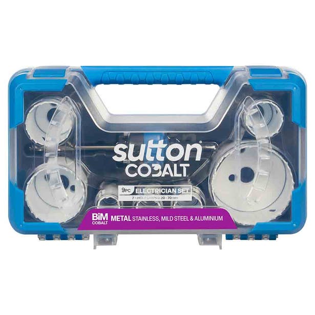 Holesaw Bi-Metal Cobalt H125 20-70mm Electric 9Pce Sutton