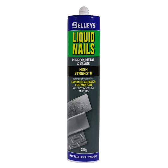 Adhesive Liquid Nails Mirror Metal Glass 310g Selleys