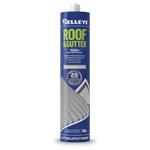 Silicone Roof Gutter Galvanised Grey 300g Selleys