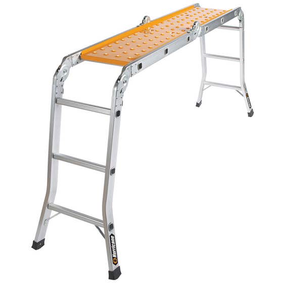 Ladder Multi Fold 3.7m With Plank Alumin 120kg Ind Hurricane
