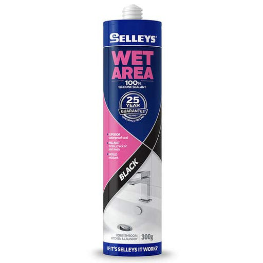 Silicone Wet Area Black 300g Selleys