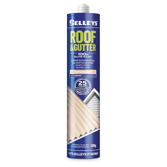 Silicone Roof Gutter Paperbark 300g Selleys