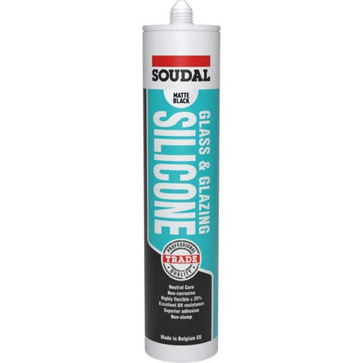 Silicone Glass Glazing Matt Black 300ml Soudal