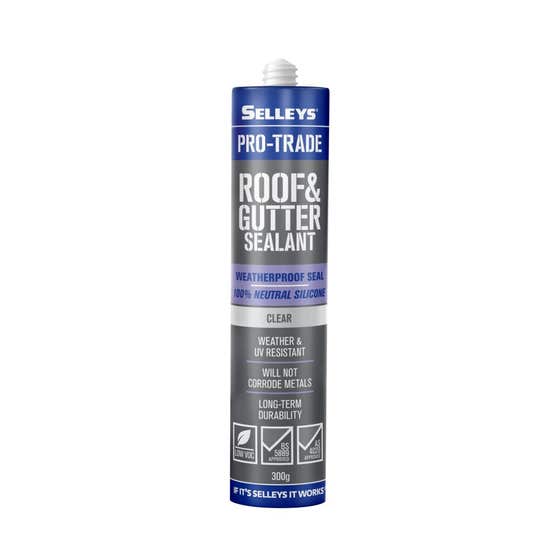 Silicone Roof Gutter Pro-trade Clear 300g Selleys