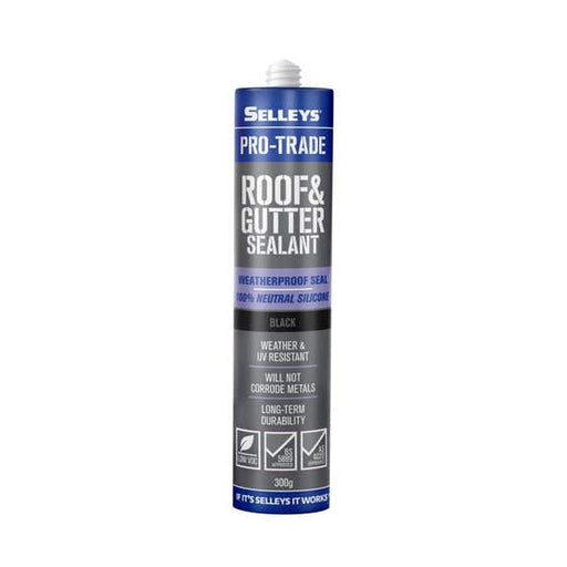 Silicone Roof Gutter Pro-trade Black 300g Selleys