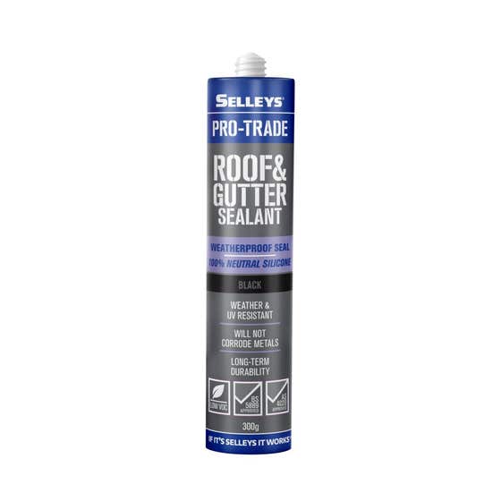 Silicone Roof Gutter Pro-trade Black 300g Selleys