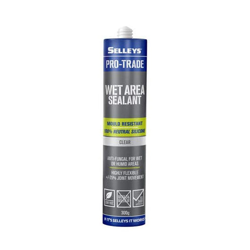 Silicone Wet Area Pro-trade Clear 300g Selleys