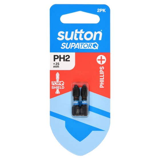 Bit Screwdriver S200 Supatorq PH2 25mm 2Pk Sutton