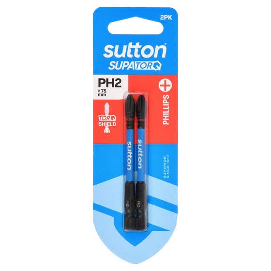 Bit Screwdriver S200 Supatorq PH2 75mm 2Pk Sutton