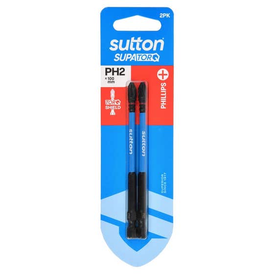 Bit Screwdriver S200 Supatorq PH2 100mm 2Pk Sutton