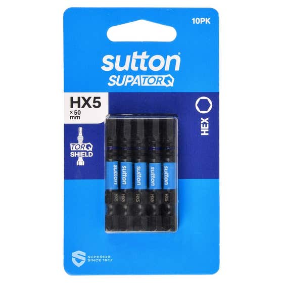 Bit Screwdriver S206 Supatorq HX5 50mm 10Pk Sutton