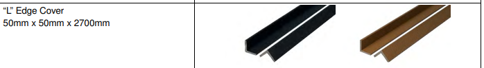 Verplex "L" Edge cover Espresso 2.7m x 50mm x50mm